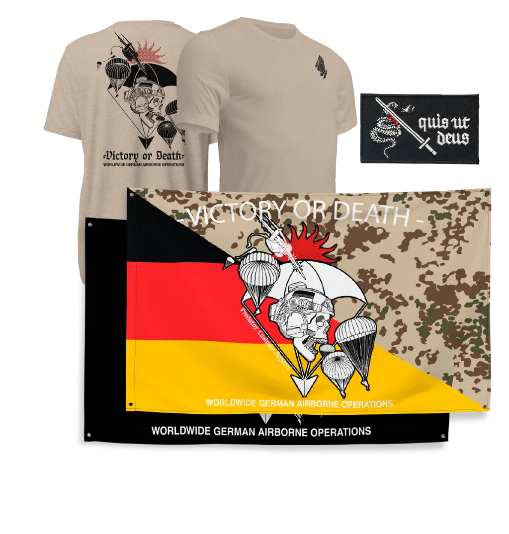 Fallschirmjäger Bundle mit Shirt, Flagge und St.-Michael-Patch von Predator Customs