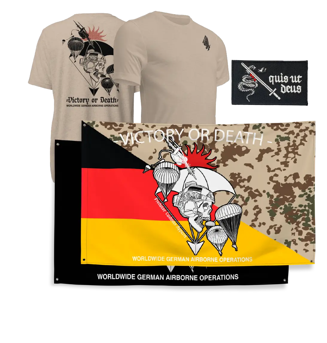 Fallschirmjäger Bundle mit Shirt, Flagge und St.-Michael-Patch von Predator Customs