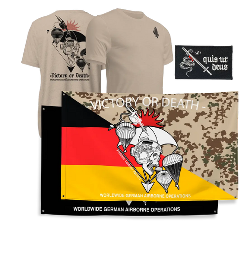 Fallschirmjäger Bundle mit Shirt, Flagge und St.-Michael-Patch von Predator Customs