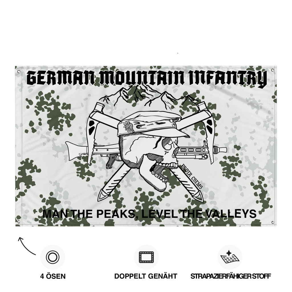 Gebirgsjäger Flagge Schneetarn Rückansicht – Predator Customs
