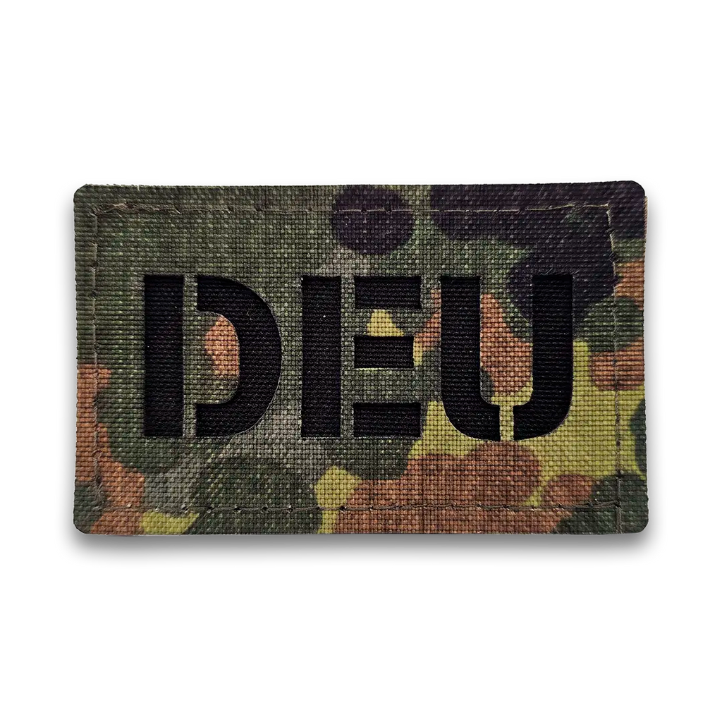 DEU Lasercut Patch in Flecktarn, 8x5 cm, Landeskennung mit Klett-Rückseite - Predator Customs