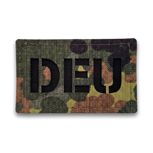 DEU Lasercut Patch in Flecktarn, 8x5 cm, Landeskennung mit Klett-Rückseite - Predator Customs