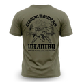 Gebirgsjäger Shirt Rückansicht mit Totenschädel, Bergmütze und Edelweiß