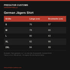 Größentabelle German Jägers Shirt (Maße in cm)