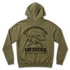 Gebirgsjäger Premium Hoodie Predator Customs – Edelweiß-Motiv, Frontansicht