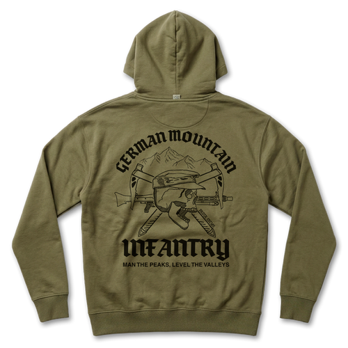 Gebirgsjäger Premium Hoodie Predator Customs – Edelweiß-Motiv, Frontansicht