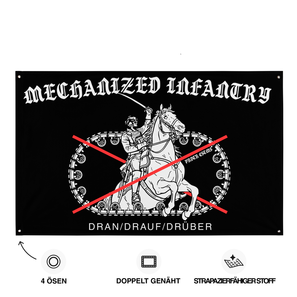 Panzergrenadier Flagge Schwarz Rückansicht – Predator Customs