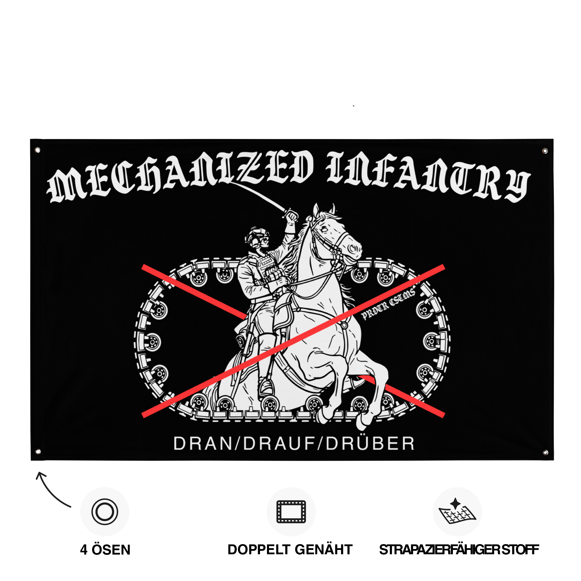 Panzergrenadier Flagge Schwarz Rückansicht – Predator Customs