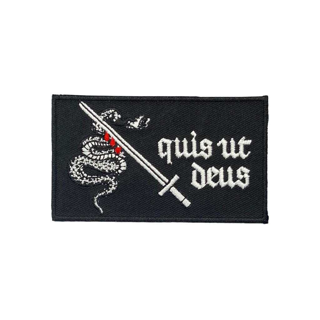 Quis ut Deus St.-Michael-Patch für Fallschirmjäger, bestickter Klett-Patch
