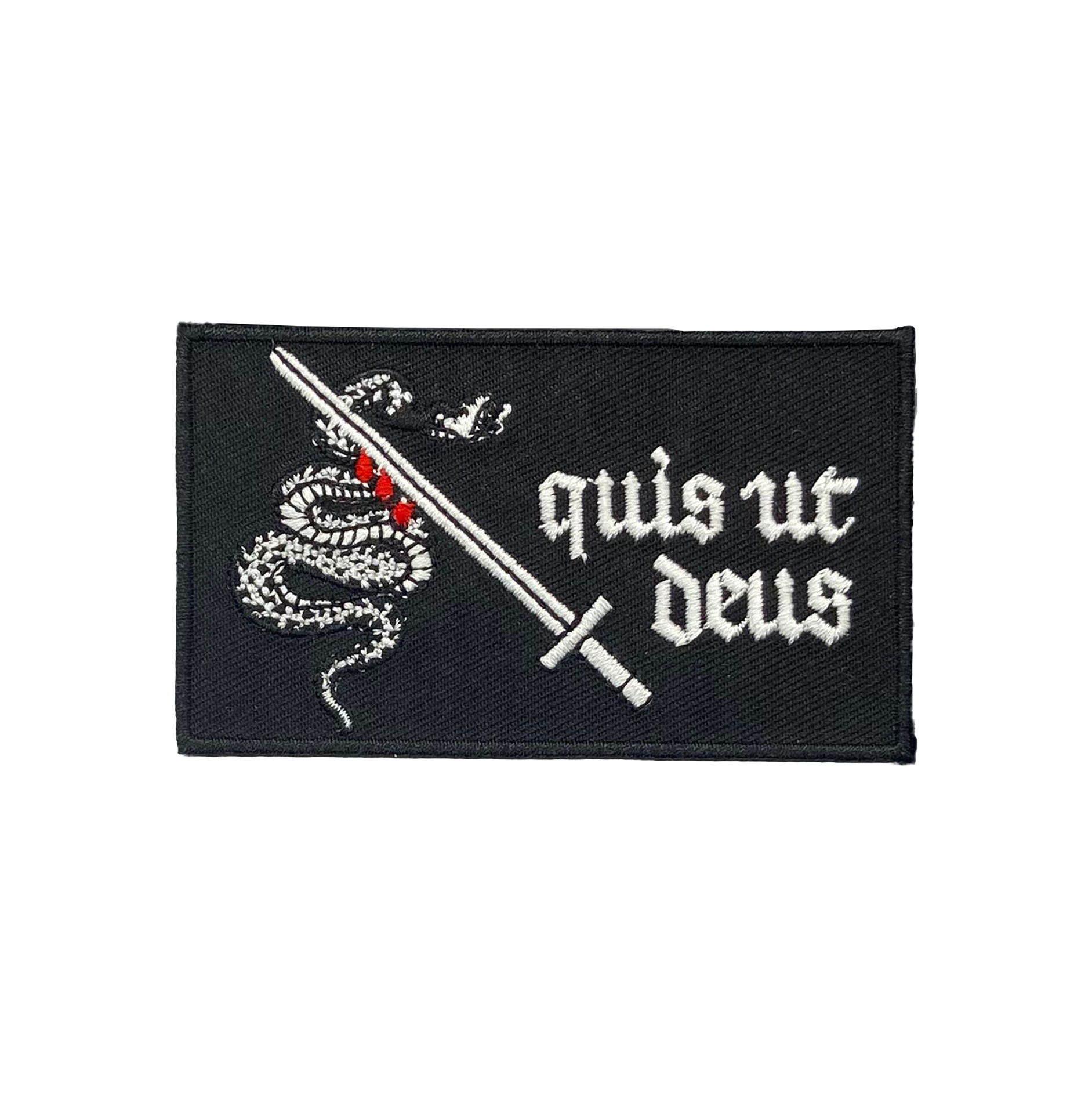 Quis ut Deus St.-Michael-Patch für Fallschirmjäger, bestickter Klett-Patch