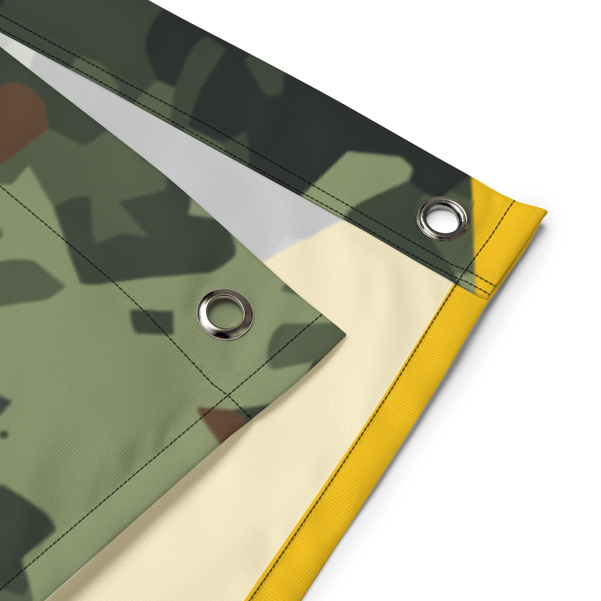 Pionier Flagge, Nahaufnahme einer Ecke mit Metallöse