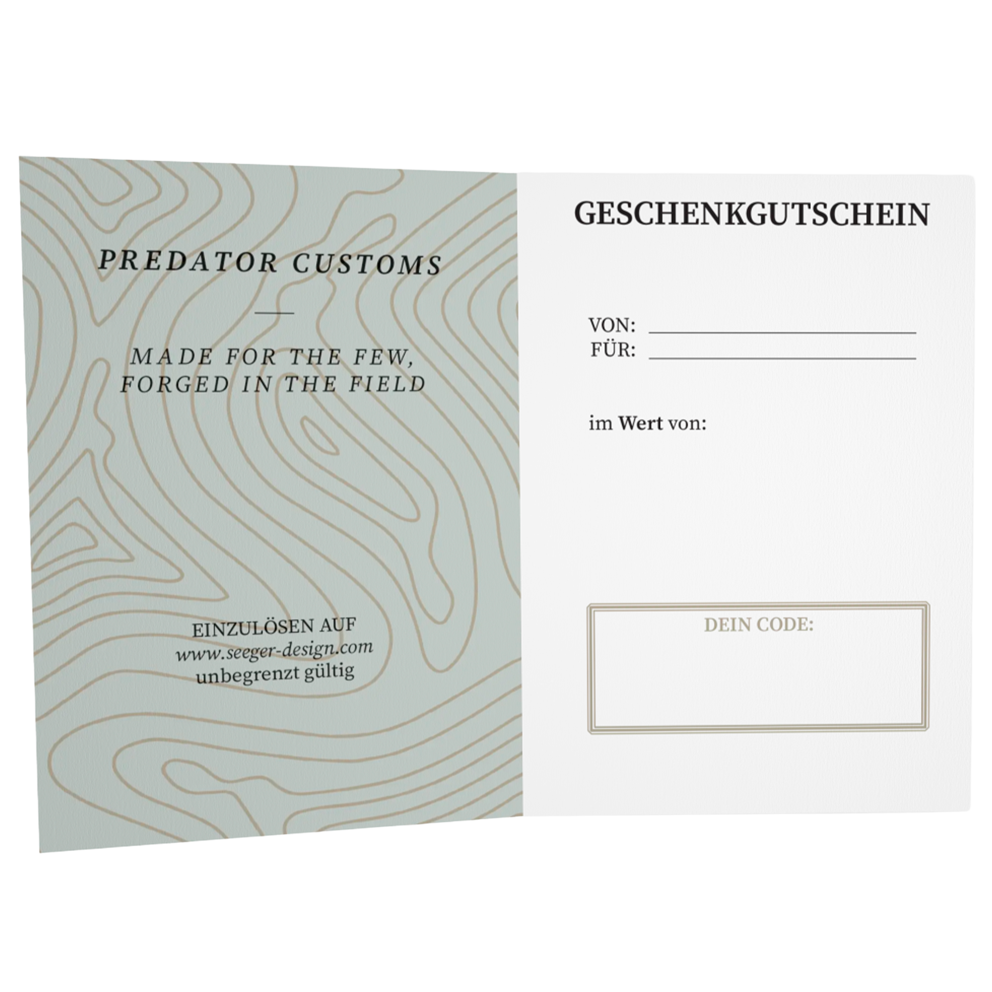 Predator Customs Geschenkgutschein – Digitaler Code