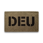 DEU Lasercut Patch in Steingrau-oliv, 8x5 cm, Landeskennung mit Klett-Rückseite - Predator Customs